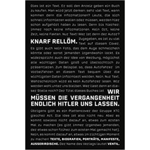 Knarf Rellöm - Wir müssen die Vergangenheit endlich Hitler uns lassen - buch