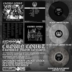 Crown Court - Trouble From London (clear w/black smoke) lp