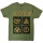 Led Zeppelin - Gold Symbols in Black Square (green)